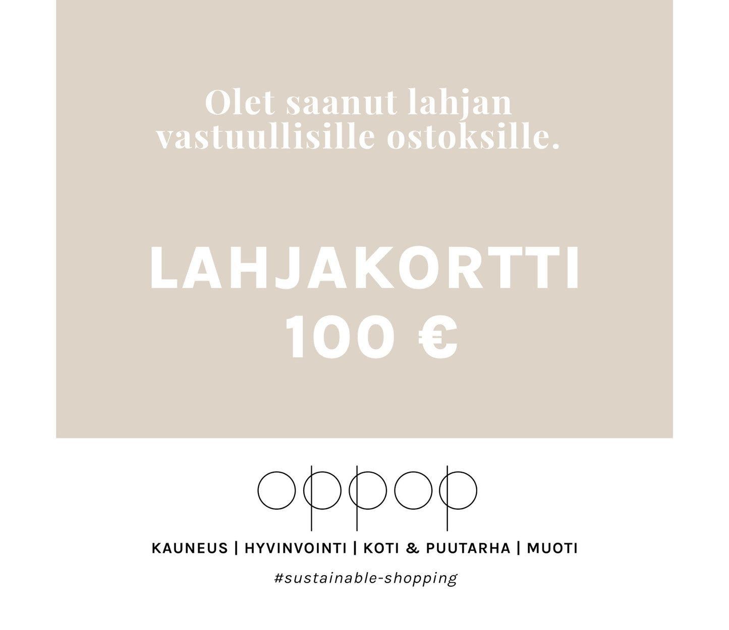Oppop Shop LAHJAKORTTI