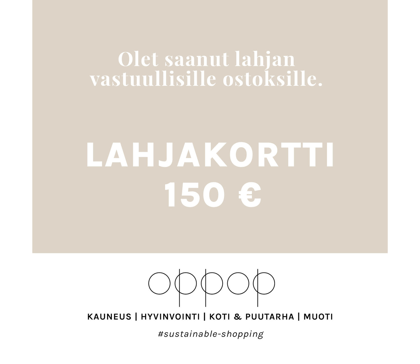 Oppop Shop LAHJAKORTTI