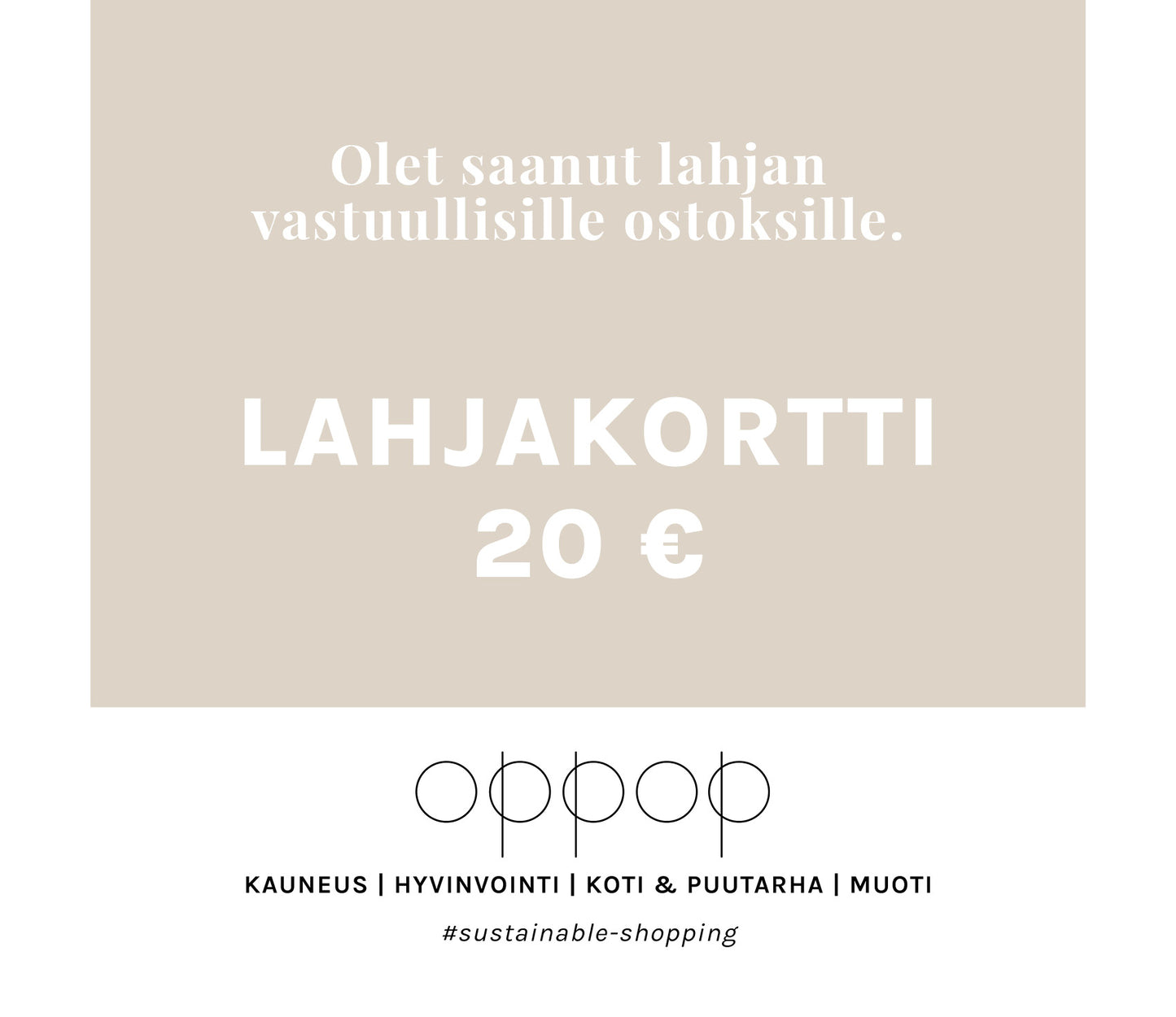 Oppop Shop LAHJAKORTTI