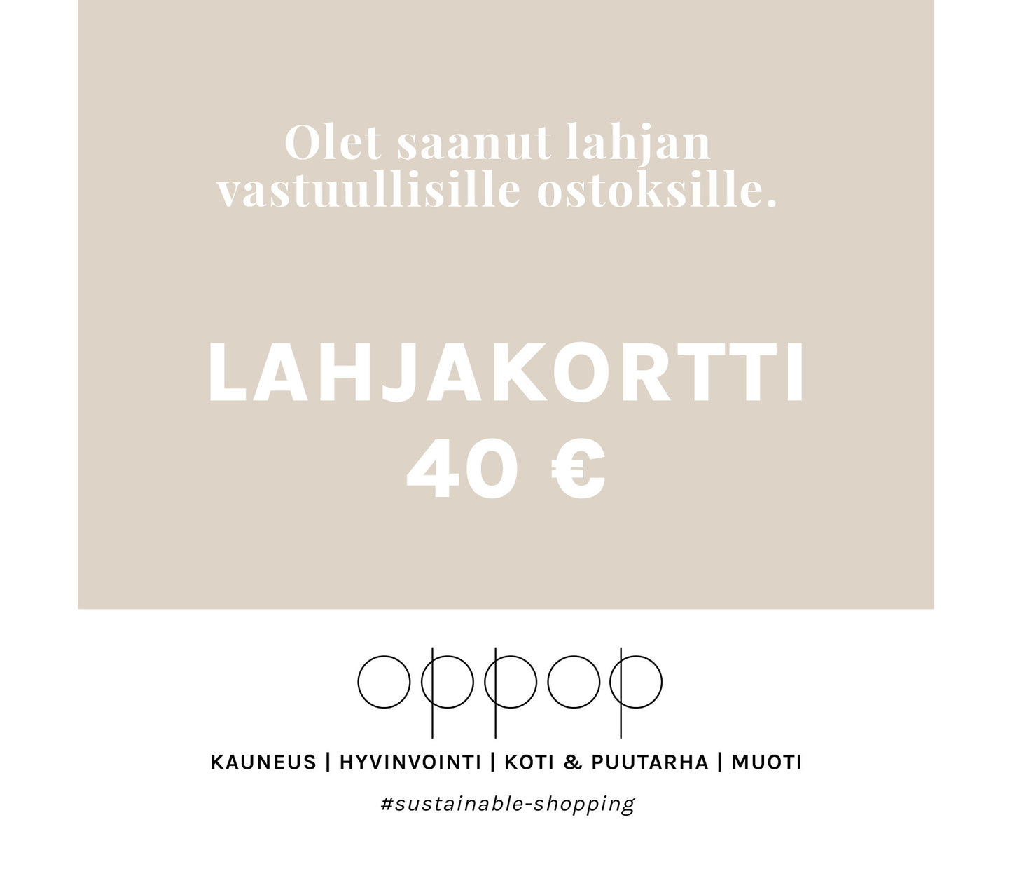 Oppop Shop LAHJAKORTTI