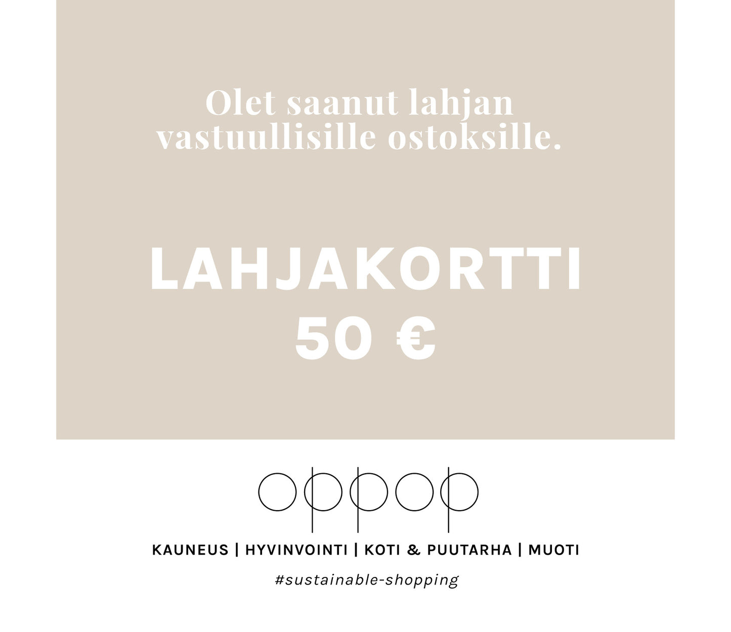 Oppop Shop LAHJAKORTTI