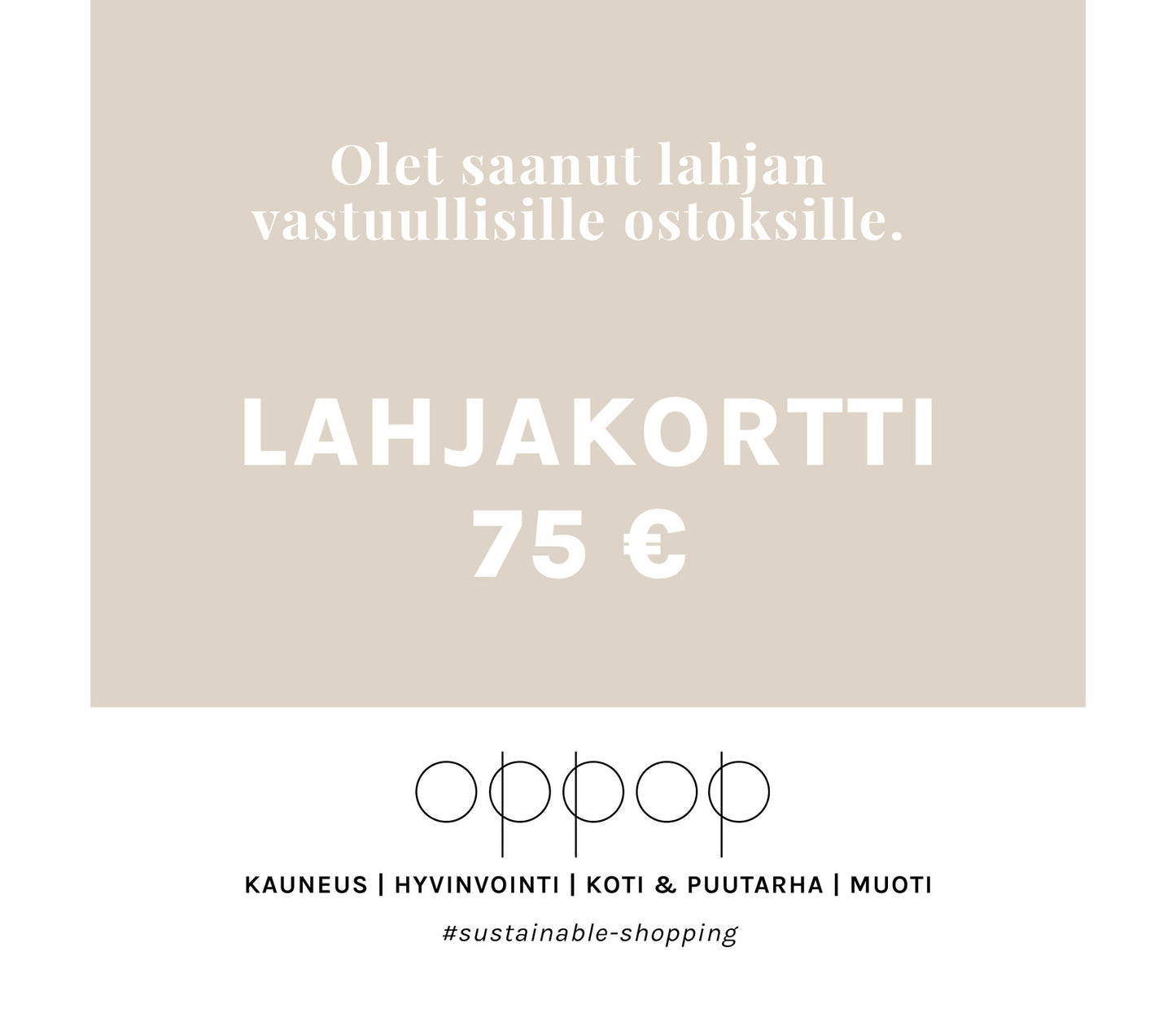 Oppop Shop LAHJAKORTTI